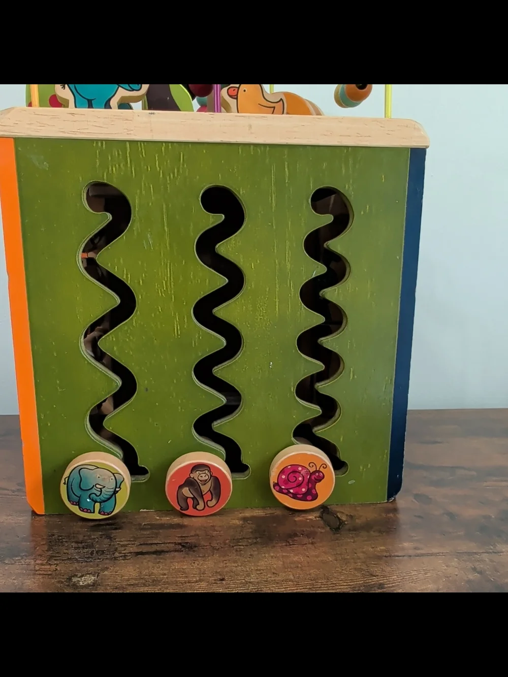 Orange Multi-Activity Wooden Alphabet Cube Toy